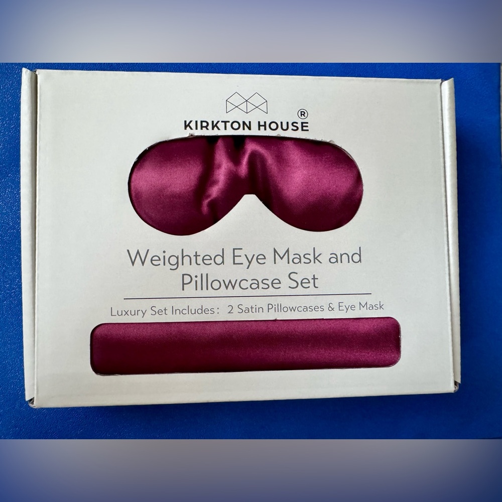 Kirkton House Weighted Satin Eye Mask and Satin Pillowcase Set